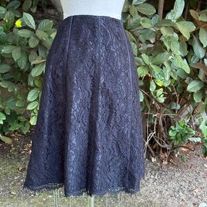 Dana Buchman vintage lace overlay A-line midi skirt - size 6
